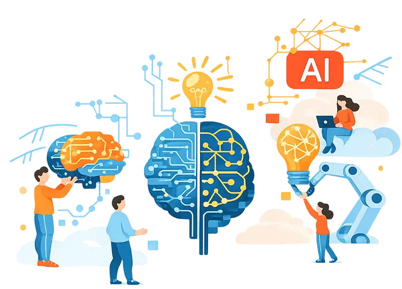 Ilustracija AI integracija i automatizacije